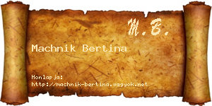 Machnik Bertina névjegykártya